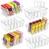 Image 1 : Lot of 1 Box of Clear Plastic Pantry Organization and Storage Bins w/ Dividers - 6PCS - New