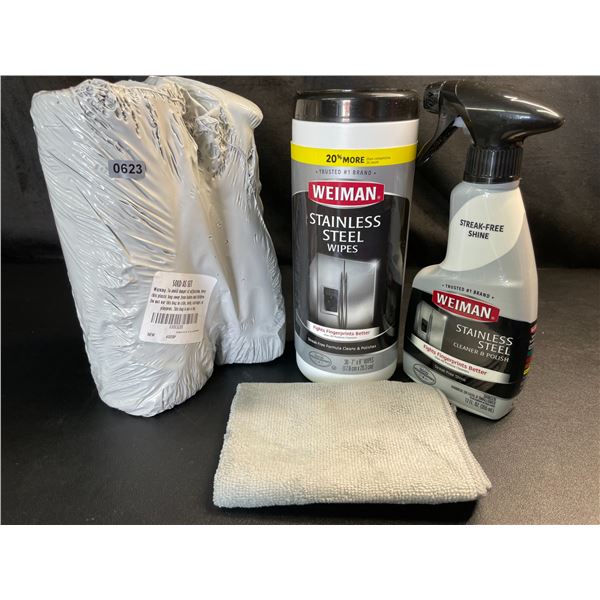 Lot of 2 Weiman 3PC Stainless Steel Cleaner Sets - Brand New!