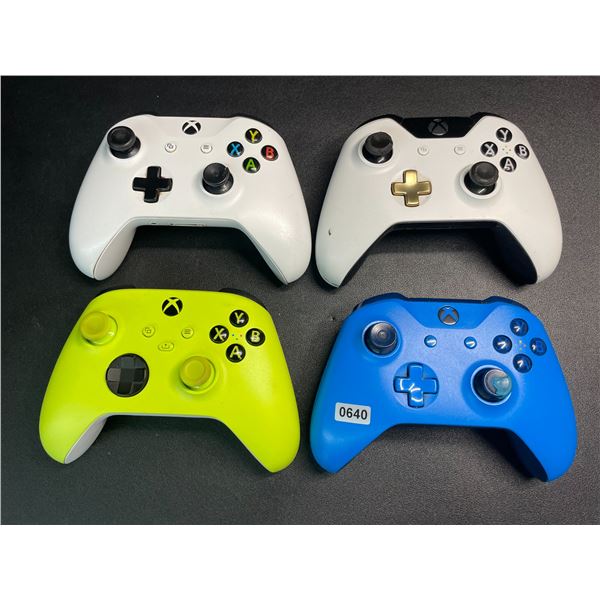 Lot of 4 Assorted Xbox Controllers - Used