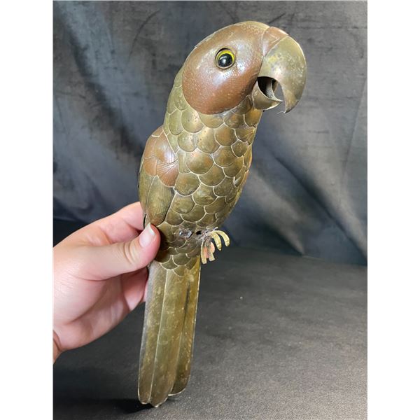 Lot of 1 Copper/Brass Parrot Decor Piece - Used