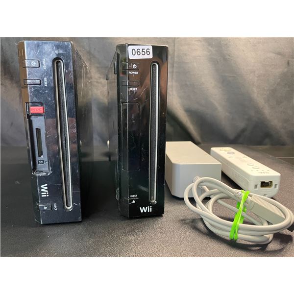 Lot of 2 Nintendo Wii Consoles (Black) - Used