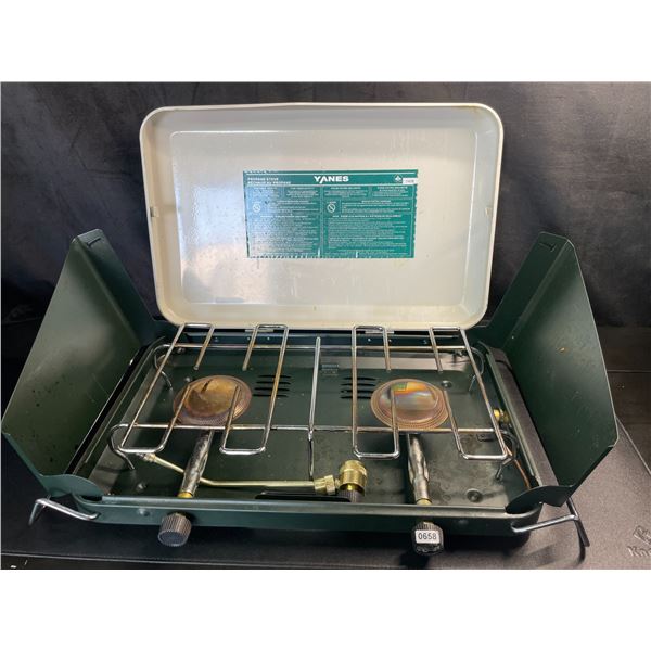 Lot of 1 Yanes Propane Portable Double-Burner Camp Stove - Used - Good Shape
