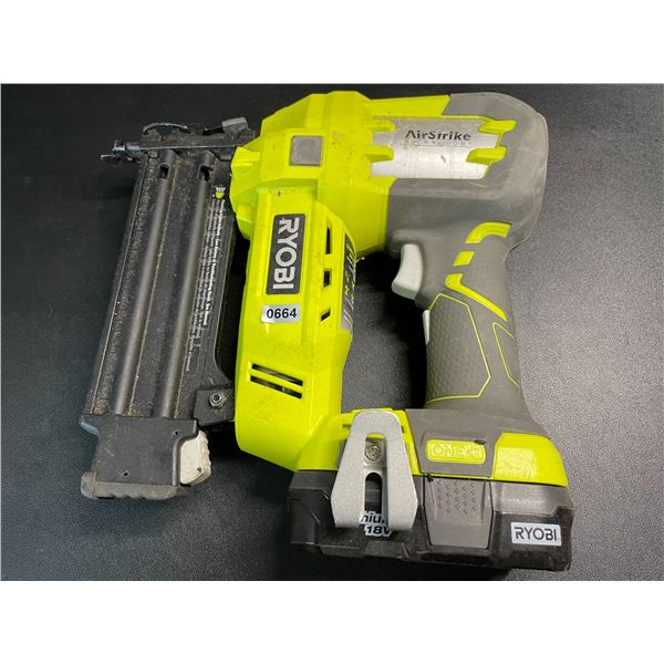 Lot of 1 RYOBI 18V ONE+ AirStrike 18-Gauge Cordless Brad Nailer w/ Battery - Used