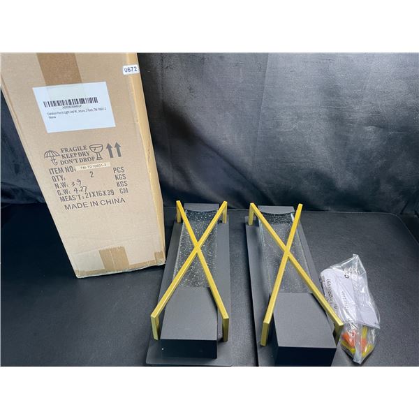 Lot of 1 Box of LED Outdoor Wall Sconce Lights - 2 Pack - With Crystal Bubble Glass - Brand New!