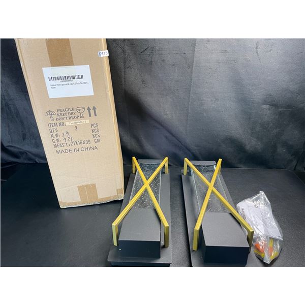 Lot of 1 Box of LED Outdoor Wall Sconce Lights - 2 Pack - With Crystal Bubble Glass - Brand New!