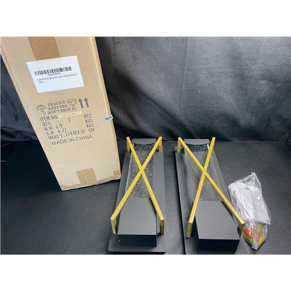 Lot of 1 Box of LED Outdoor Wall Sconce Lights - 2 Pack - With Crystal Bubble Glass - Brand New!