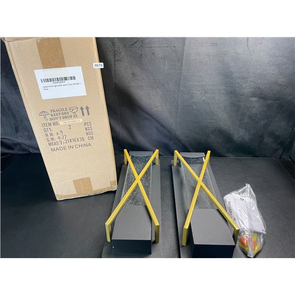 Lot of 1 Box of LED Outdoor Wall Sconce Lights - 2 Pack - With Crystal Bubble Glass - Brand New!