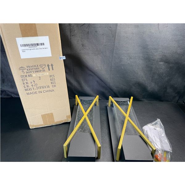 Lot of 1 Box of LED Outdoor Wall Sconce Lights - 2 Pack - With Crystal Bubble Glass - Brand New!