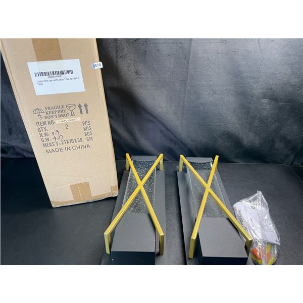 Lot of 1 Box of LED Outdoor Wall Sconce Lights - 2 Pack - With Crystal Bubble Glass - Brand New!