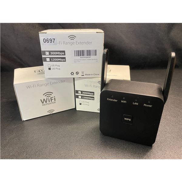 Lot of 3 Wi-Fi Range Extenders - 300Mbps - Wifi Signal Boosters - Brand New!