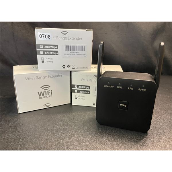 Lot of 3 Wi-Fi Range Extenders - 300Mbps - Wifi Signal Boosters - Brand New!