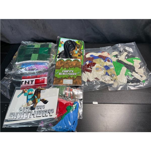 Lot of 3 Assorted Birthday Party Supply/Balloon Sets - Minecraft Theme Included! - Brand New!