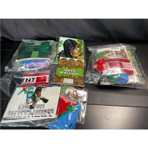 Lot of 2 Minecraft Themed Birthday Party Supply Sets - Brand New!