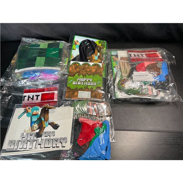Lot of 2 Minecraft Themed Birthday Party Supply Sets - Brand New!