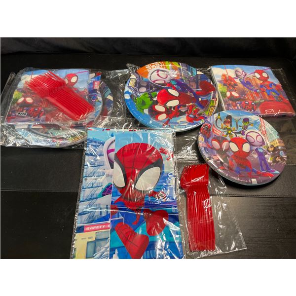 Lot of 2 Spiderman Themed Birthday Party Supply Sets - Brand New!