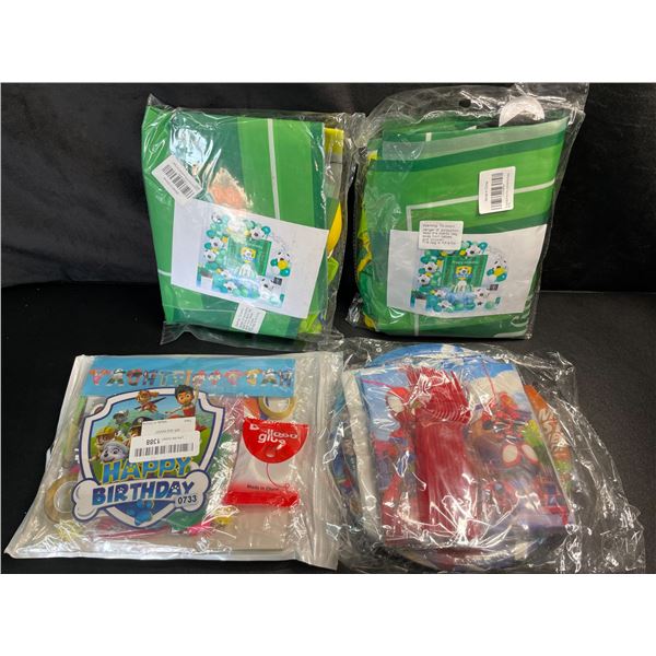 Lot of 3 Assorted Birthday Party Supply Sets - Paw Patrol + Spiderman Theme Included! - Brand New!