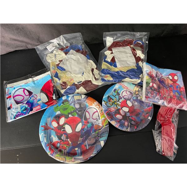 Lot of 3 Assorted Birthday Party Supply Sets - Spiderman Theme Included! - Brand New!