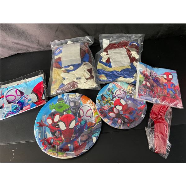 Lot of 3 Assorted Birthday Party Supply Sets - Spiderman Theme Included! - Brand New!