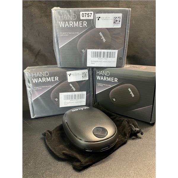 Lot of 3 Wulcea Portable Rechargeable 5000mah Power Banks/Hand Warmers - Brand New!