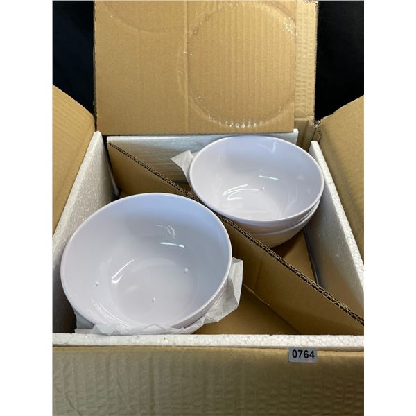 Lot of 1 Melamine 12-Piece Dinnerware Set - White Design - Brand New!