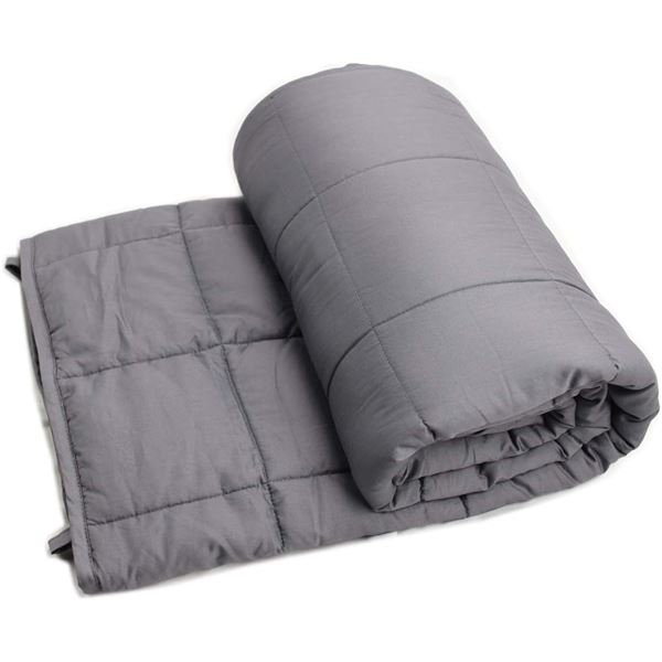 Lot of 1 Dreambeauty 100% Cotton 48x72in 15lbs Weighted Blanket for Adults - Brand New! Dark Grey