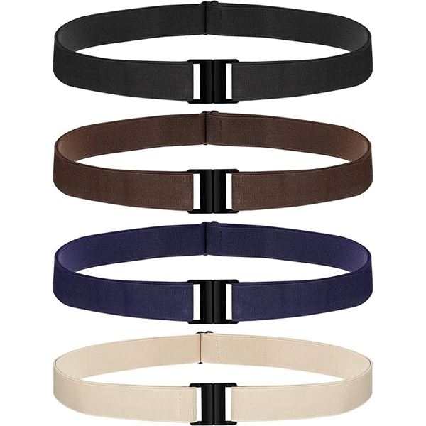 Lot of 4 Packs of Women's Elastic Stretch Belts/Invisible Belts - 4PCS Each - Brand New
