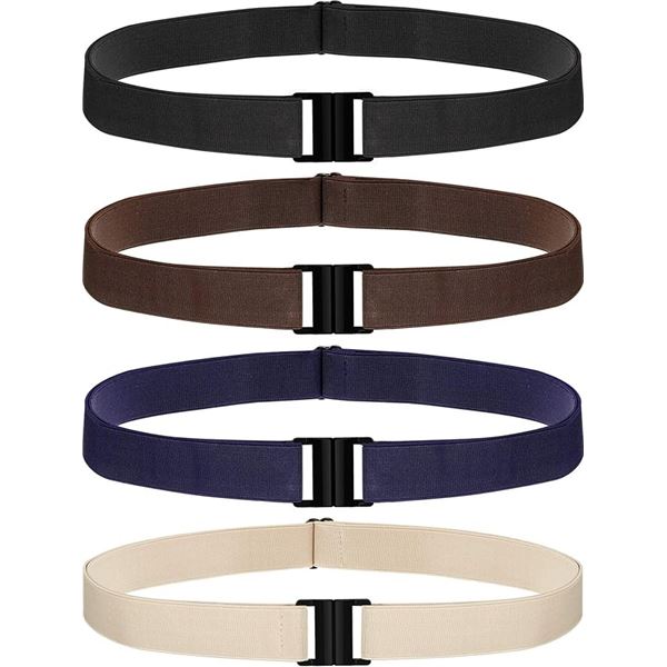 Lot of 4 Packs of Women's Elastic Stretch Belts/Invisible Belts - 4PCS Each - Brand New