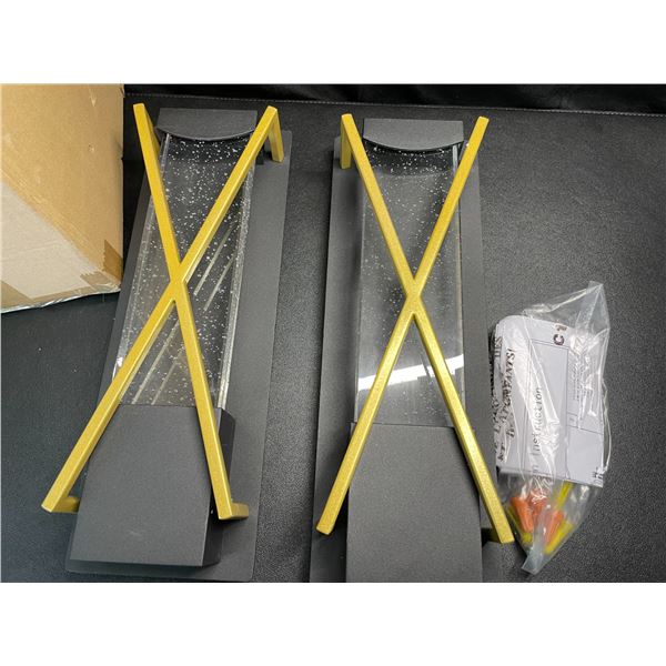 Lot of 1 Box of LED Outdoor Wall Sconce Lights - 2 Pack - With Crystal Bubble Glass - Brand New!