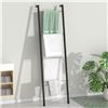 Image 1 : Lot of 1 Pickpiff Black Metal Blanket Ladder - Free Standing Wall Leaning Ladder/Towel Rack - New