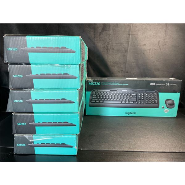 Lot of 6 Logitech MK320 Wireless Keyboard + Mouse Combo Sets (French)