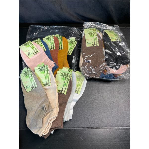 Lot of 2 Multi-Packs of Low-Cut Socks for Women - 20 Pairs Total - Brand New
