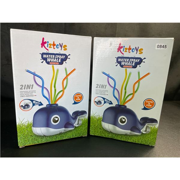 Lot of 2 Water Spray Whale Sprinkler Toys - Brand New!