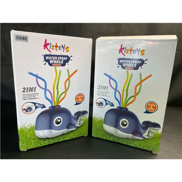 Lot of 2 Water Spray Whale Sprinkler Toys - Brand New!