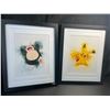 Image 1 : Lot of 2 Framed Pokemon Art Pieces - 12 x 15 inch Frame Size