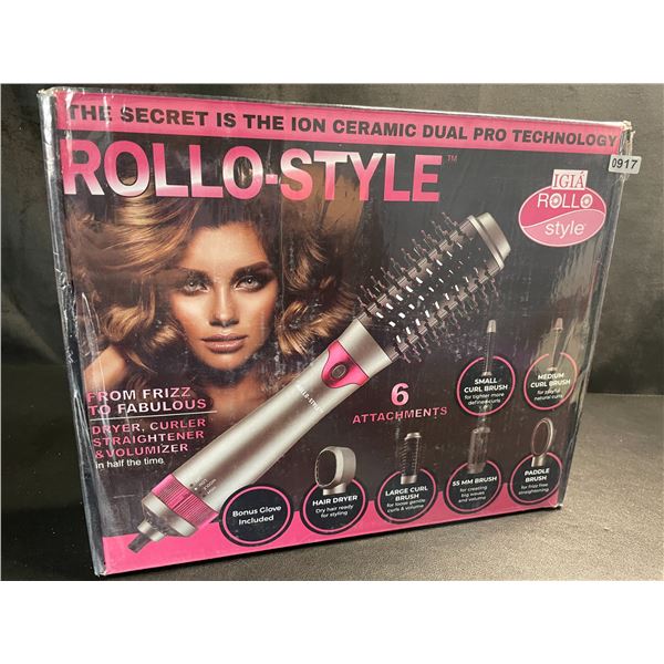 Lot of 1 Rollo-Style 6-in-1 Pro Collection Hot Air Hair Styling Tool - Brand New Sealed!