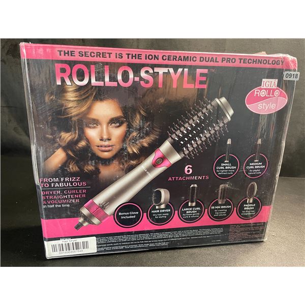 Lot of 1 Rollo-Style 6-in-1 Pro Collection Hot Air Hair Styling Tool - Brand New Sealed!