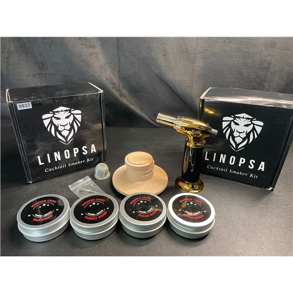Lot of 2 Linospa Cocktail Smoker Kits with Butane Torches - Brand New!