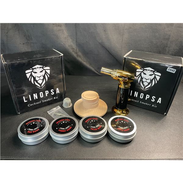 Lot of 2 Linospa Cocktail Smoker Kits with Butane Torches - Brand New!