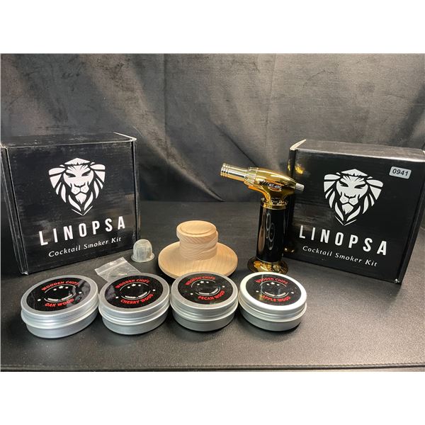 Lot of 2 Linospa Cocktail Smoker Kits with Butane Torches - Brand New!