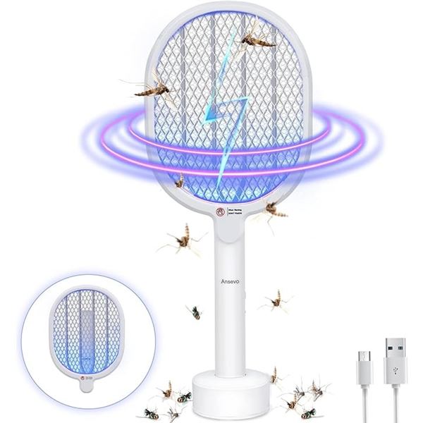 Lot of 2 Electric Fly Swatters/Bug Zappers - Rechargeable - Brand New!