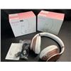Image 2 : Lot of 2 Glynzak Wireless Over-Ear Headphones w/ 65hr Music/Talk Time! Rose Gold - Brand New!