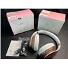 Image 2 : Lot of 2 Glynzak Wireless Over-Ear Headphones w/ 65hr Music/Talk Time! Rose Gold - Brand New!