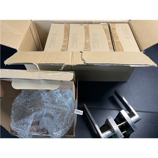 Lot of 1 Box of 5 Locking Door Handles - Silver Colour - Brand New!