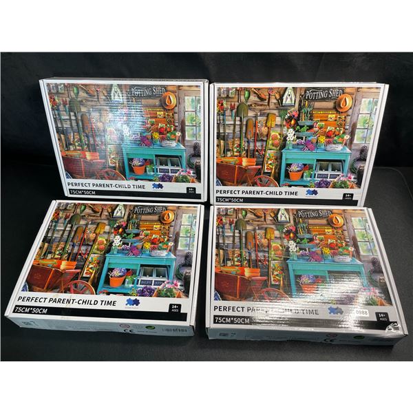Lot of 4 Potting Shed Design Jigsaw Puzzles - Brand New