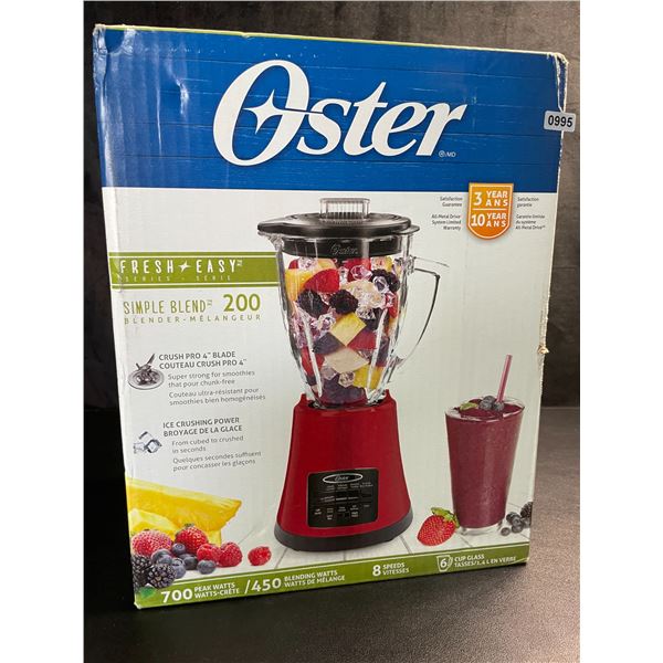 Lot of 1 Oster Simple Blend 700W 8-Speed Electric Kitchen Blender - Red - NEW SEALED!