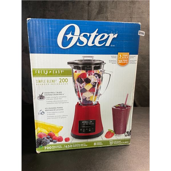 Lot of 1 Oster Simple Blend 700W 8-Speed Electric Kitchen Blender - Red - NEW SEALED!