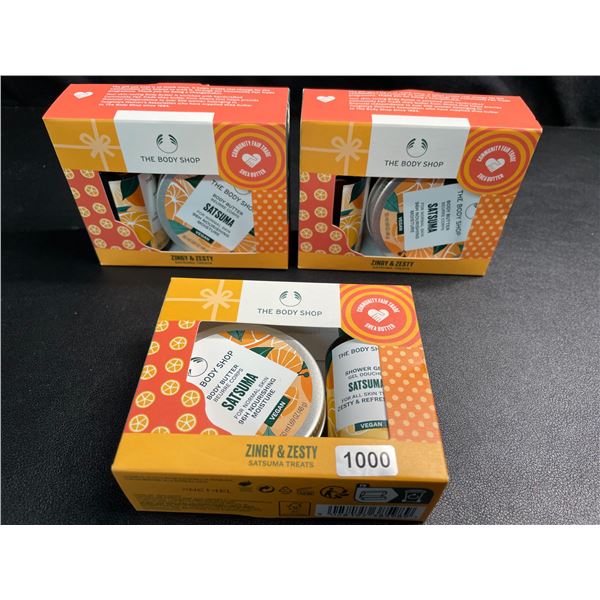 Lot of 3 The Body Shop - Zingy & Zesty Satsuma Treats Sets - Body Butter+Shower Gel Included - New!