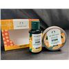 Image 2 : Lot of 3 The Body Shop - Zingy & Zesty Satsuma Treats Sets - Body Butter+Shower Gel Included - New!