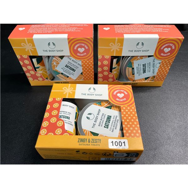Lot of 3 The Body Shop - Zingy & Zesty Satsuma Treats Sets - Body Butter+Shower Gel Included - New!