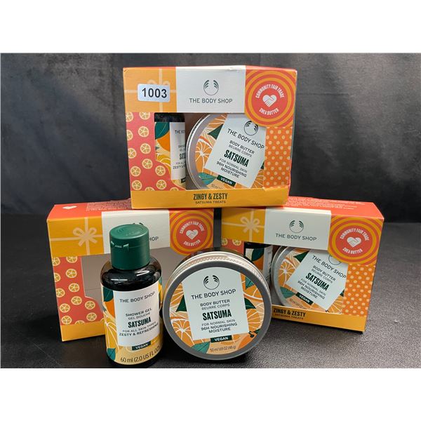 Lot of 3 The Body Shop - Zingy & Zesty Satsuma Treats Sets - Body Butter+Shower Gel Included - New!